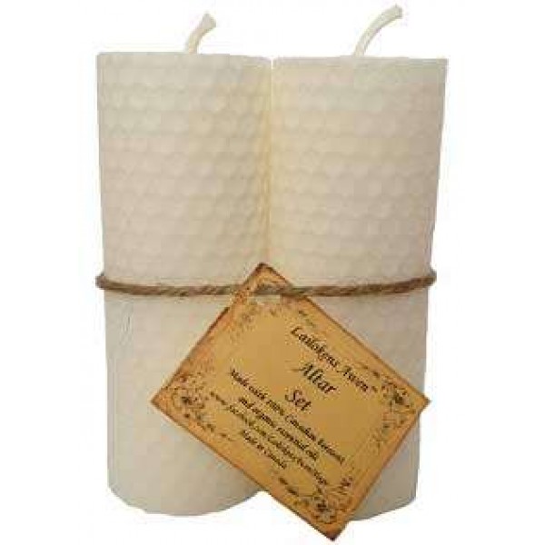 White Beeswax Altar Candle Set