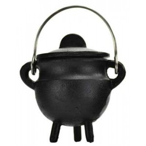 Plain Cast Iron Mini Cauldron with Lid