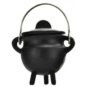 Plain Cast Iron Mini Cauldron with Lid