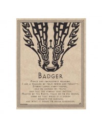 Badger Animal Spirit Parchment Poster