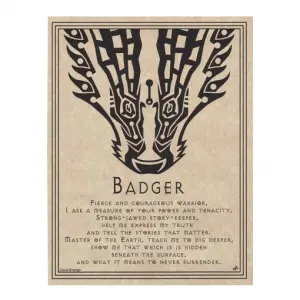 Badger Animal Spirit Parchment Poster