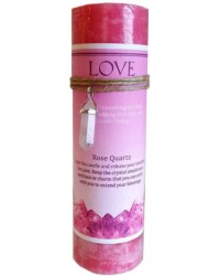 Love Crystal Energy Candle with Rose Quartz Pendant