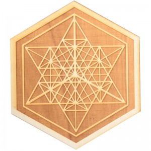 Merkaba Wood Crystal Grid in 3 Sizes