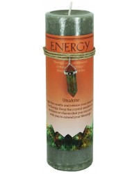 Energy Crystal Candle with Unakite Pendant