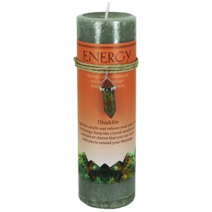 Energy Crystal Candle with Unakite Pendant