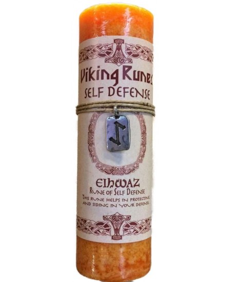 Eiwaz Self Defense Viking Rune Amulet Candle