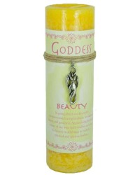 Goddess Beauty Spell Candle with Amulet Pendant