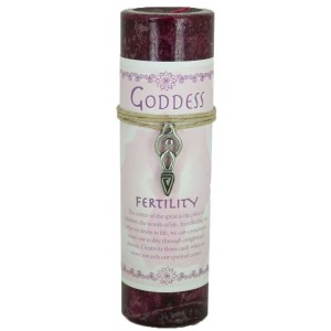 Goddess Fertility Spell Candle with Amulet Pendant