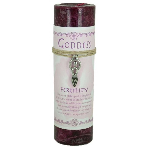 Goddess Fertility Spell Candle with Amulet Pendant