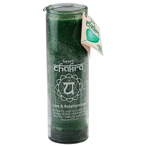 Heart Chakra Glass Jar Pillar Candle