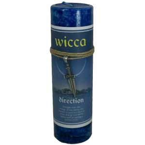 Wicca Direction Spell Candle with Amulet Pendant