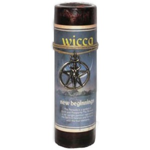 Wicca New Beginnings Spell Candle with Amulet Pendant