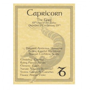 Capricorn Zodiac Parchment Poster