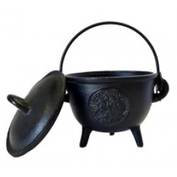 Tree of Life Cast Iron 4.5 Inch Witches Cauldron