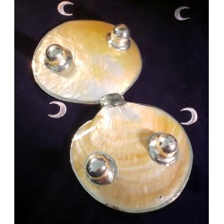 Double Shell Dish with Silver Rims