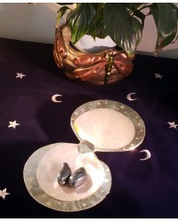 Double Shell Dish with Silver Rims