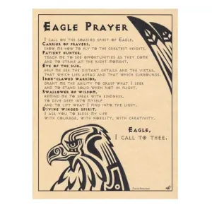 Eagle Prayer for Strength Parchment Poster