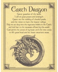 Earth Dragon Parchment Poster