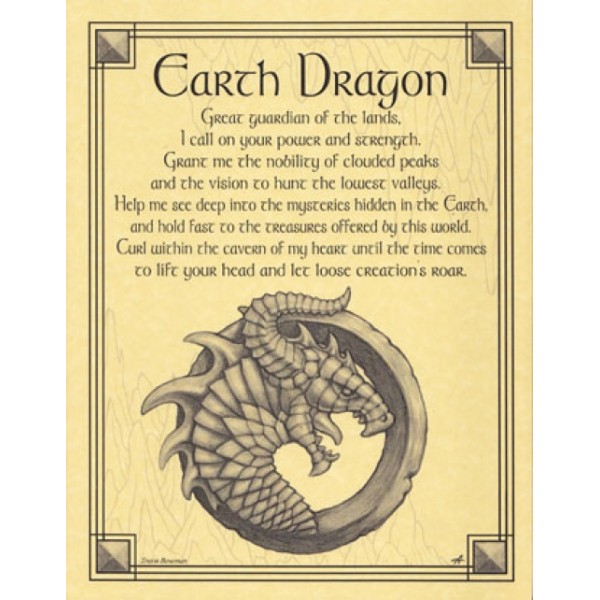 Earth Dragon Parchment Poster