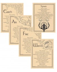 Element Invocation Set of 5 Parchment Posters
