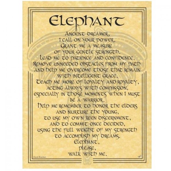 Elephant Animal Spirit Parchment Poster