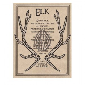 Elk Animal Spirit Parchment Poster