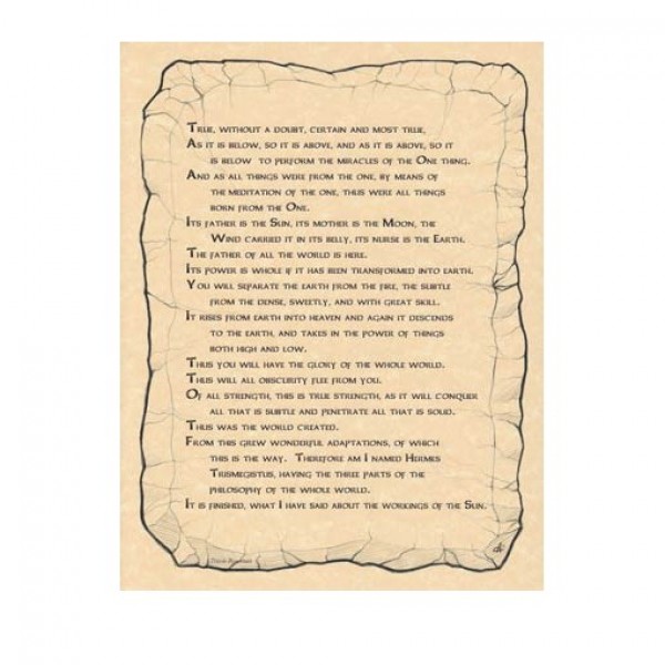 Emerald Tablet Parchment Poster