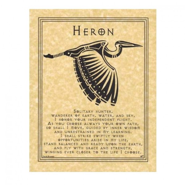 Heron Animal Spirit Parchment Poster