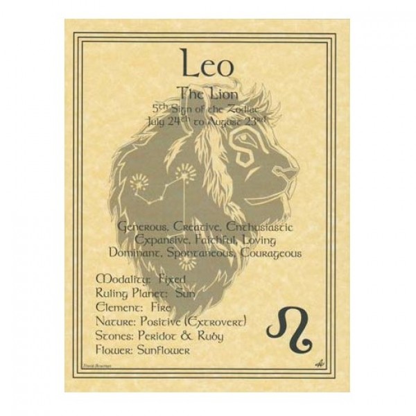 Leo Zodiac Parchment Poster