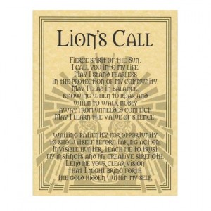 Lions Call Animal Spirit Parchment Poster