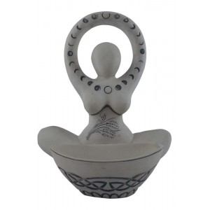 Goddess Offering Bowl White Statue