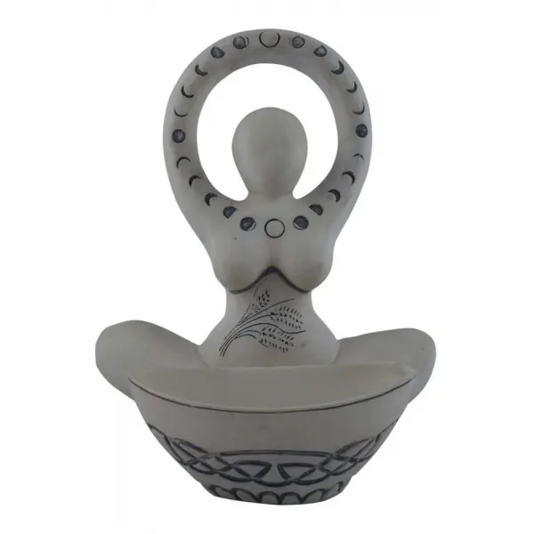 Goddess Offering Bowl White Statue