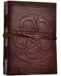 Pentagram Leather Journal with Cord