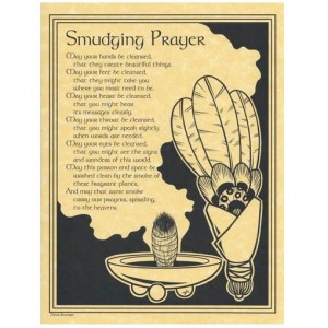 Smudging Prayer Space Cleansing Parchment Poster