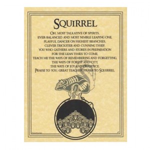 Squirrel Prayer Animal Spirit Parchment Poster