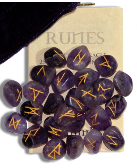 Amethyst Gemstone Rune Set