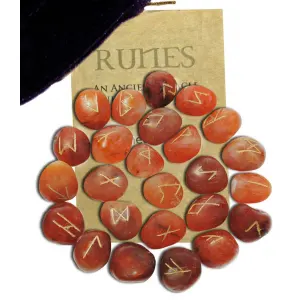 Carnelian Gemstone Rune Set