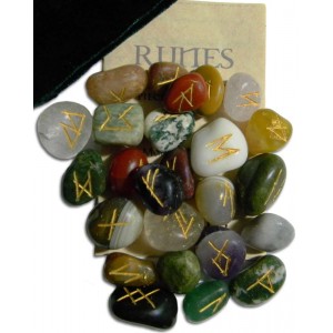 Multi-Stone Agate Gemstone Rune Set