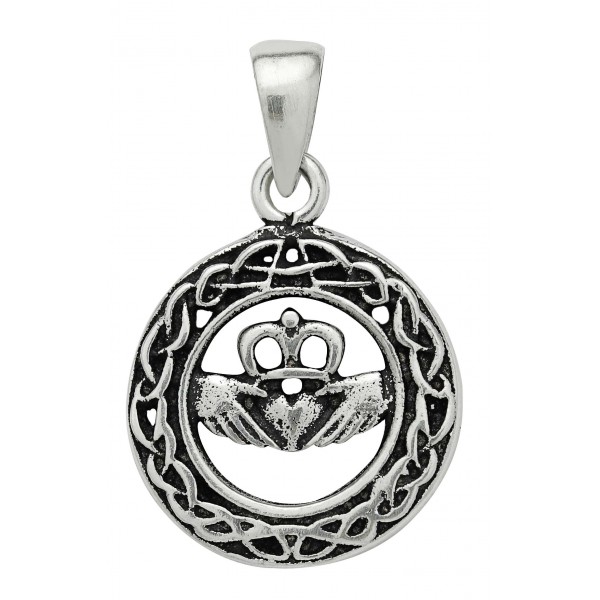 Celtic Claddagh Sterling Silver Pendant for Love