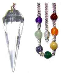 Clear Quartz Crystal Chakra Scrying Pendulum