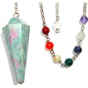 Ruby Zoisite Chakra Scrying Pendulum