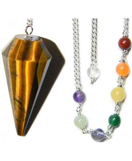 Tigers Eye Chakra Scrying Pendulum