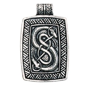 Loki Urnes Snakes Pewter Norse God Pendant