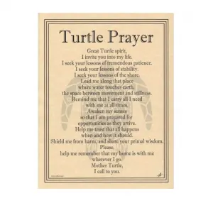 Turtle Animal Spirit Prayer Parchment Poster