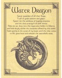 Water Dragon Parchment Poster