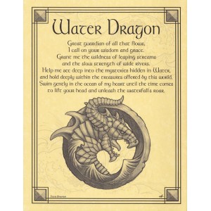 Water Dragon Parchment Poster