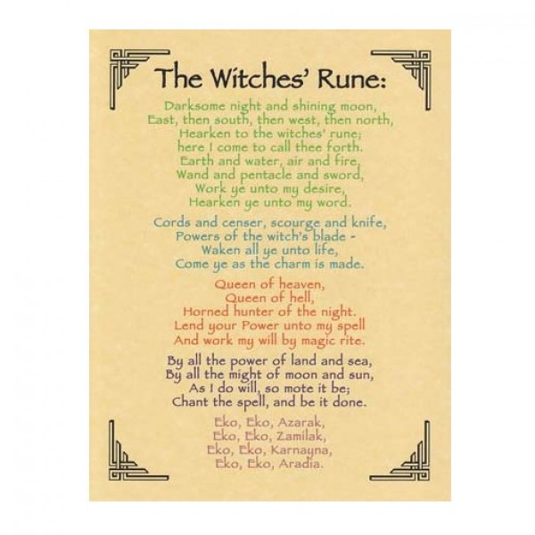 Witches Rune Chant Parchment Poster