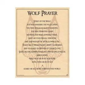 Wolf Prayer for Strength Parchment Poster